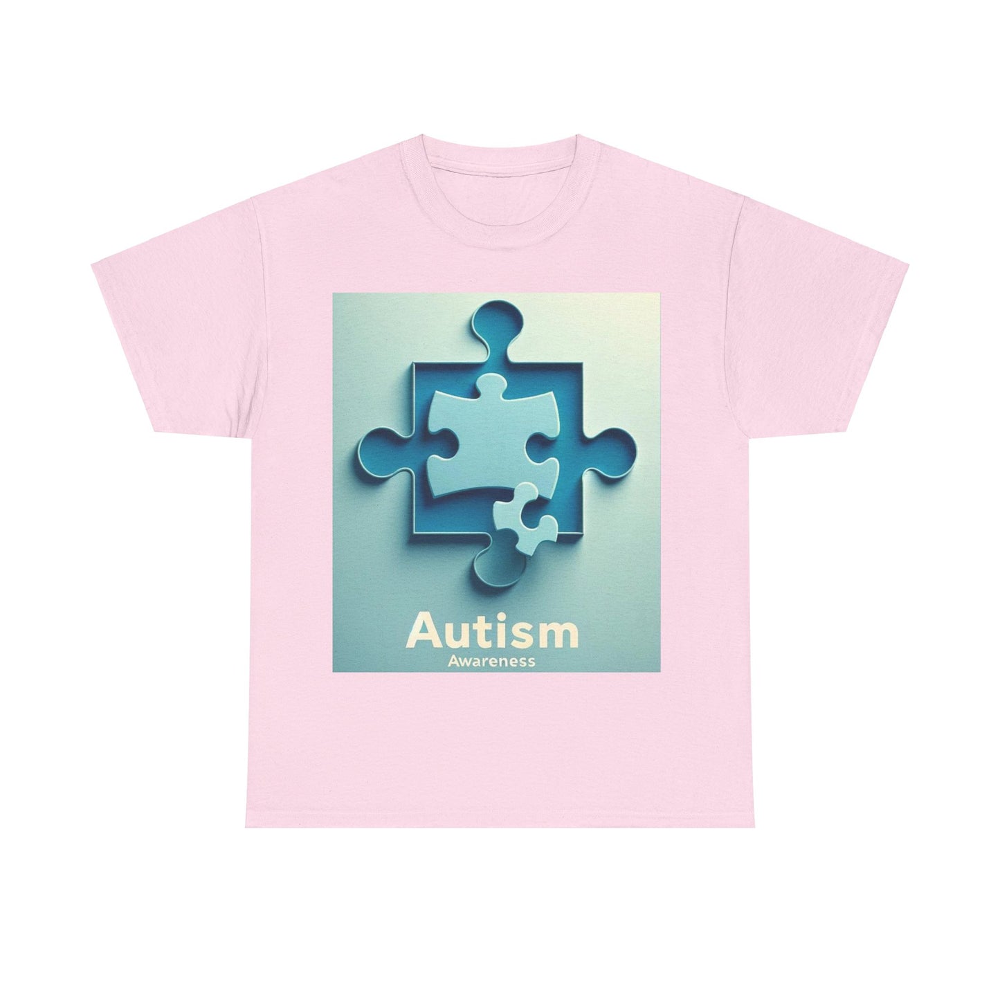 3D Puzzle Piece Autism Awareness Unisex Heavy Cotton Tee