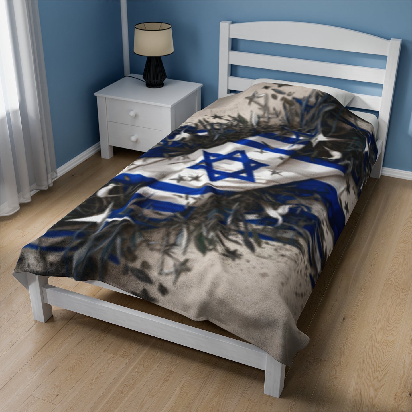 Israeli Flag Velveteen Plush Blanket