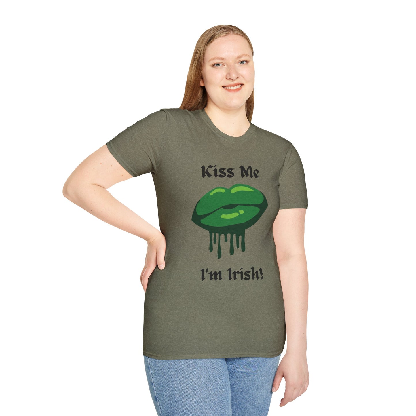 Kiss Me I'm Irish Unisex Softstyle T-Shirt - Perfect for St. Patrick's Day Celebrations