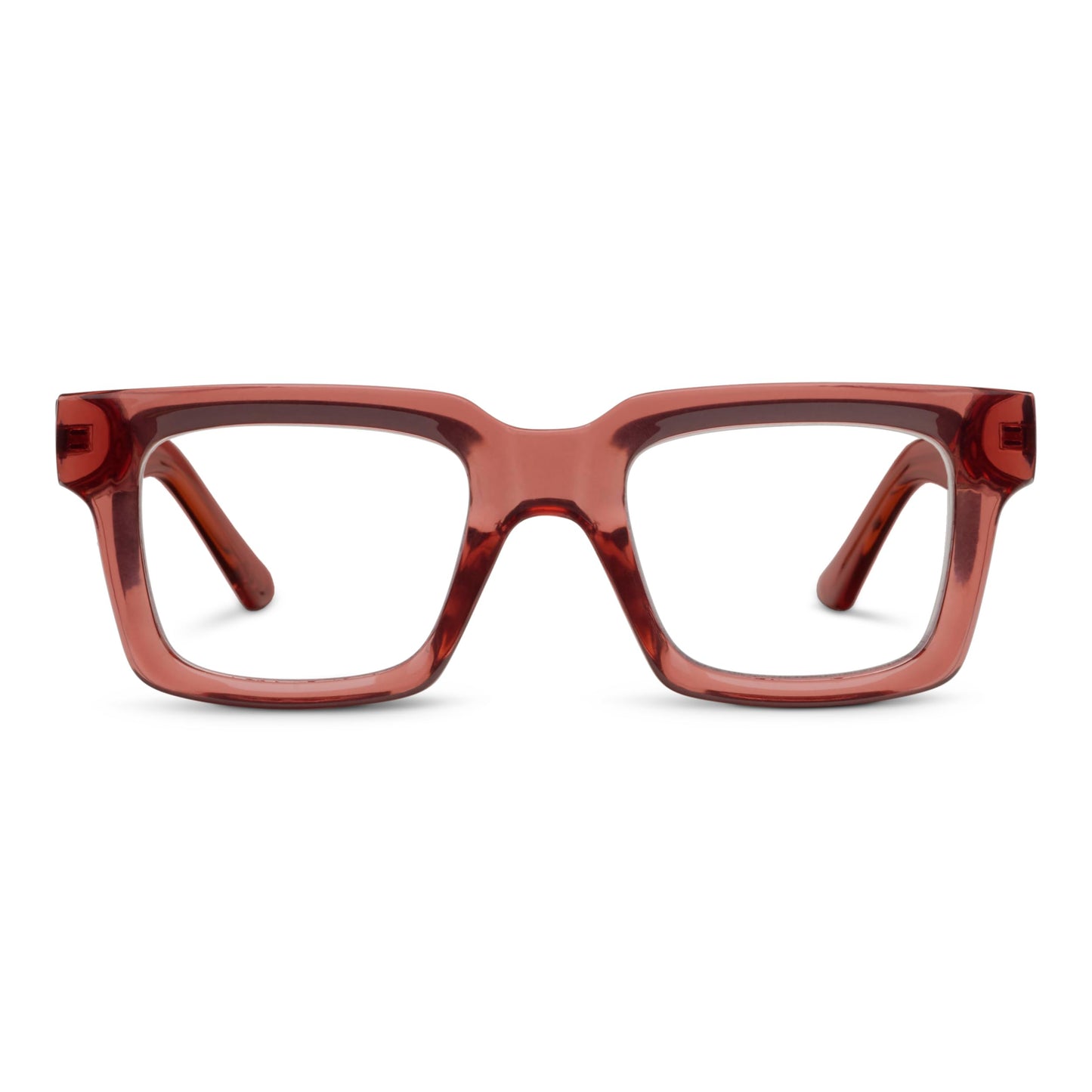Peepers by PeeperSpecs Women's Spotlight Blue Light Blocking Reading Glasses and No Correction Eyewear Square, Rose, 1.75