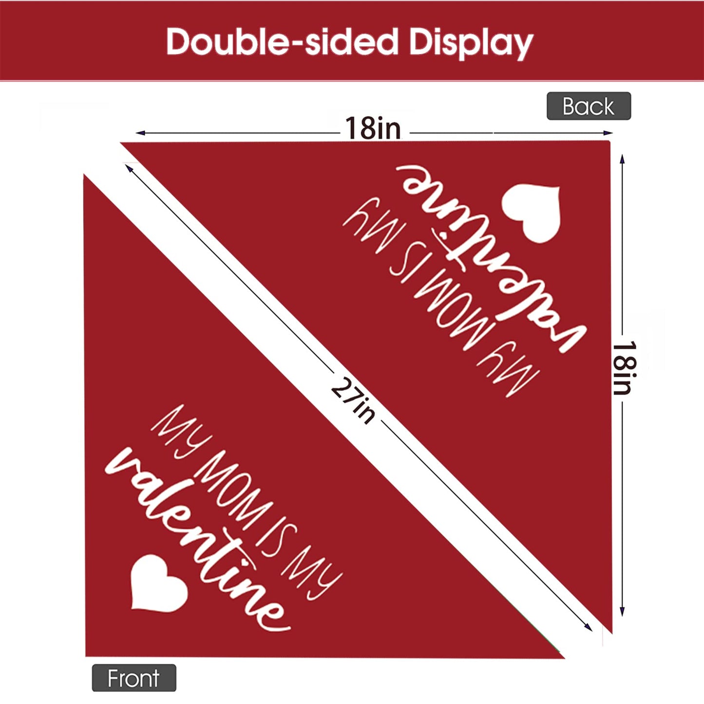 Valentines Day Dog Bandanas - My Mom is My Valentine Dog Scarf - 2 Pcs Adjustable Party Triangle Reversible Pet Bandanas for Small Medium Large Dogs
