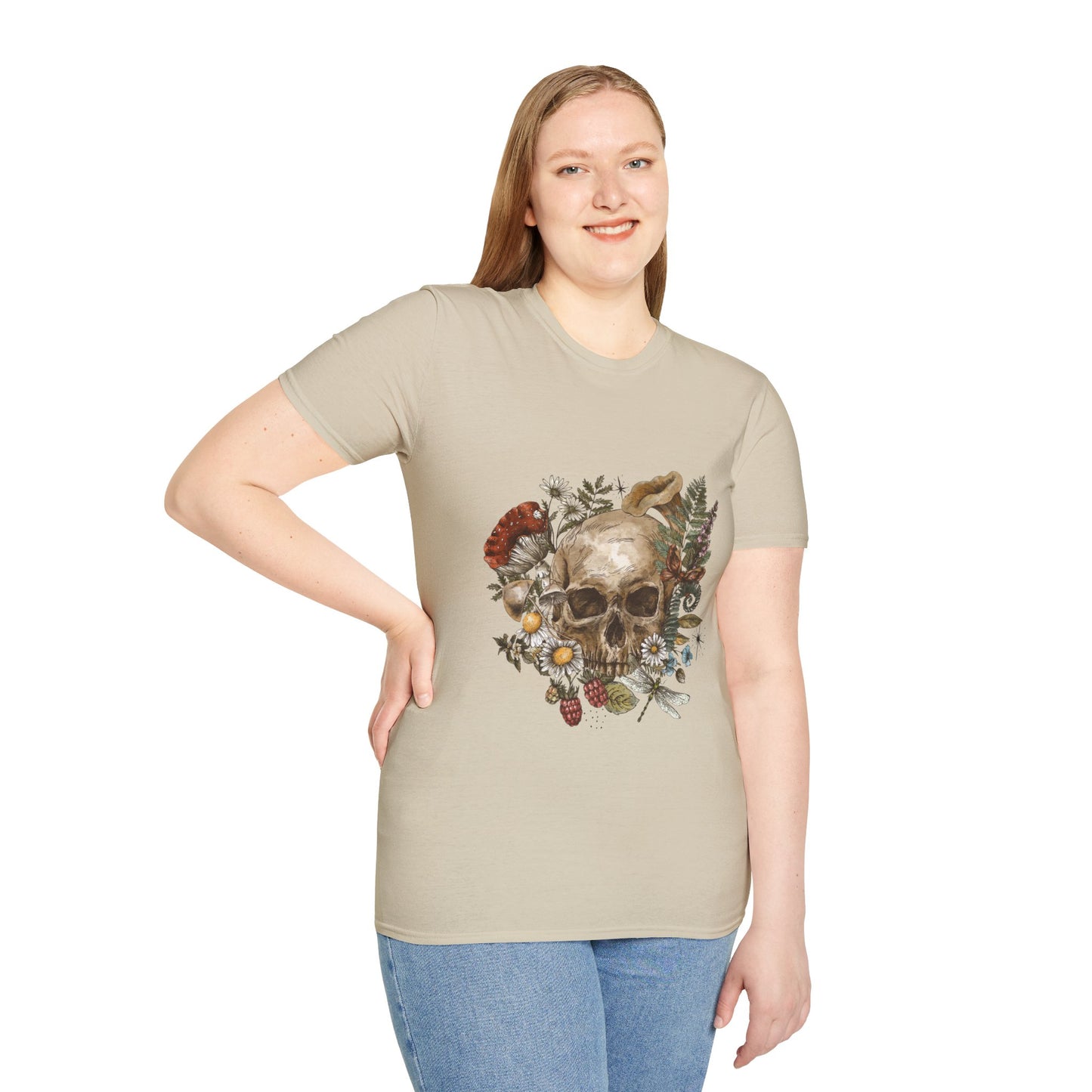 Skull And Roses Unisex Softstyle T-Shirt