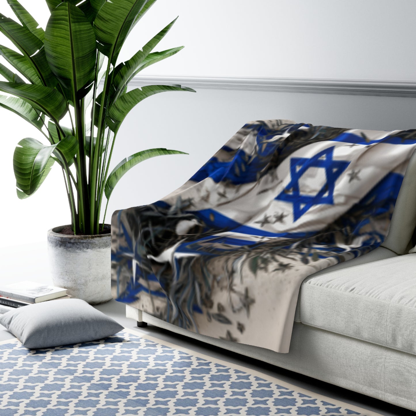 Israeli Flag Sherpa Fleece Blanket