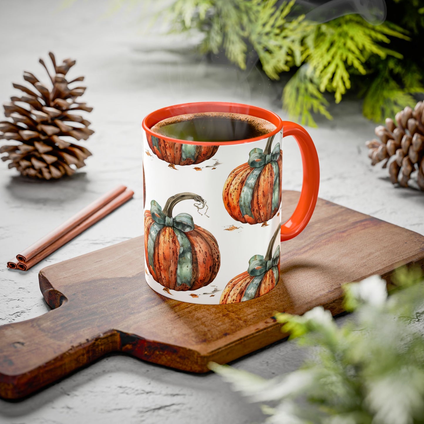 Coquette Pumpkin Colorful Mugs, 11oz