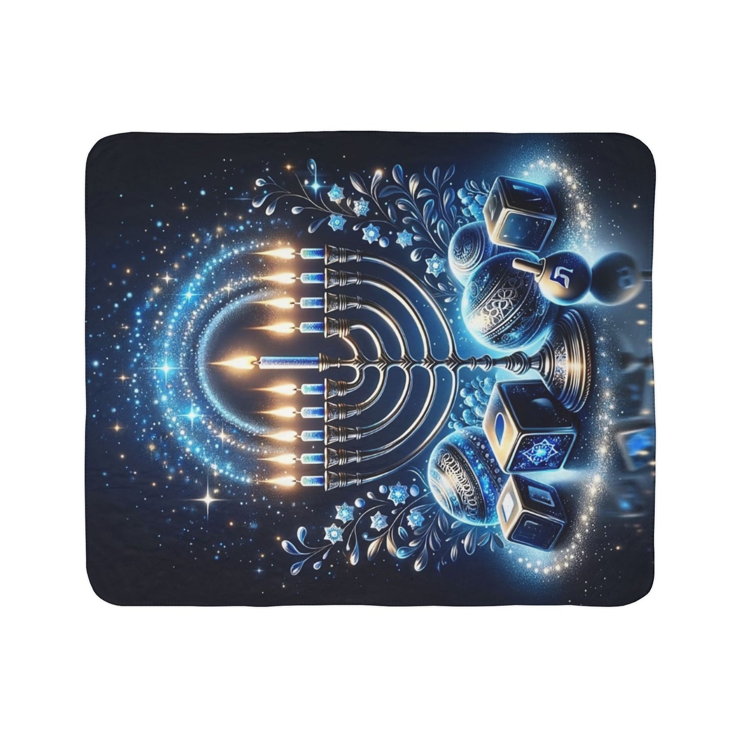 Hanukkah Fleece Sherpa Blanket