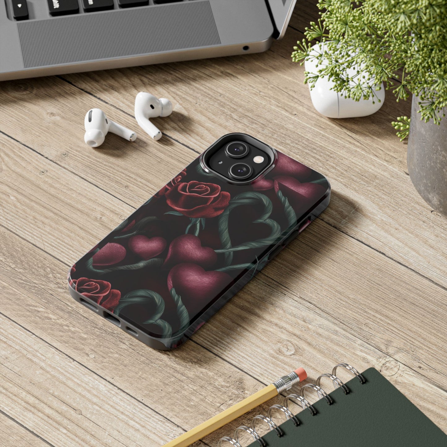 Hearts and Roses Tough Phone Cases