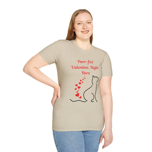 Purr Fect Valentine Unisex Softstyle T-Shirt