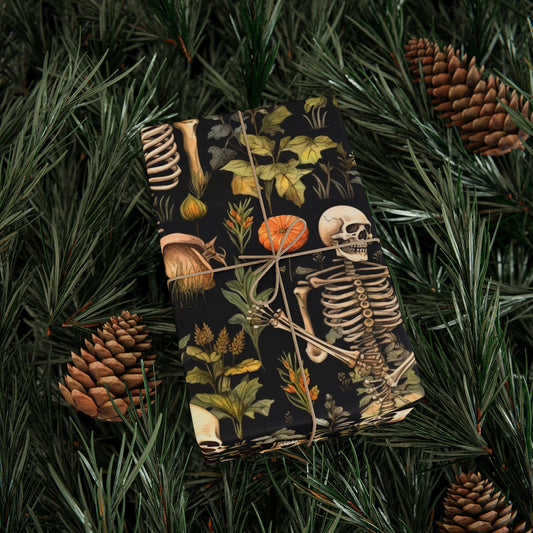 Skeleton In Grass Wrapping Papers