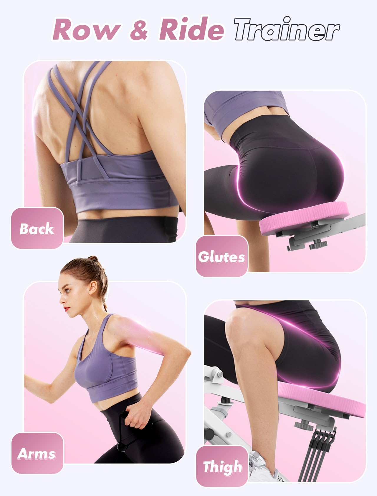 Sportsroyals Squat Machine for Home,Rodeo Core Exercise Machine,330lbs Foldable,Adjustable 4 Resistance Bands,Ride & Rowing Machine for Botty Glutes Butt Thighs,Ab Back/Leg Press Hip Thrust…