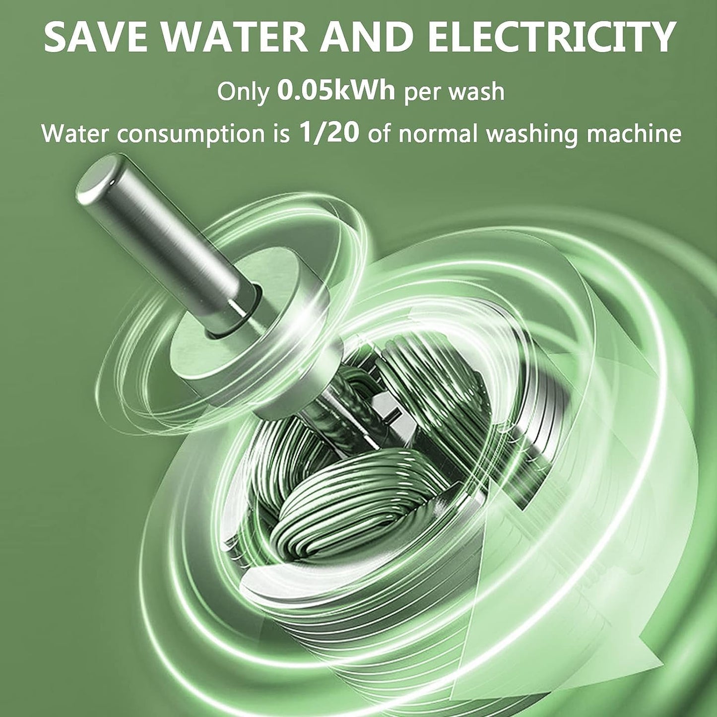 MacLehose Mini Portable Washing Machine, Mini Washer and Dryer Combo, 9L,Foldable,Mini Washer for Baby Clothes, Underwear or Socks,Small Clothes, Camping&Travel Laundry,Portable Washer Machine(green)