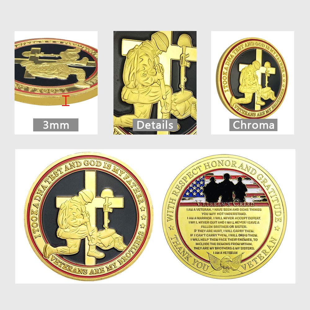 Military Veterans Creed Challenge Coin Thank You for Your Service