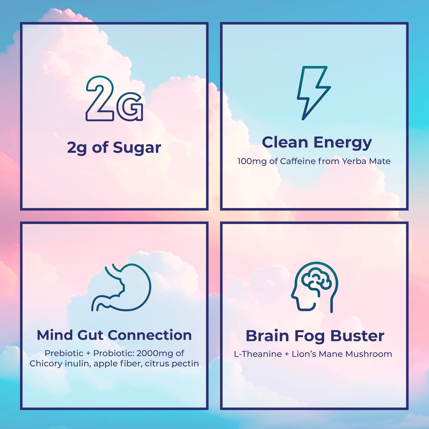 Yerba Mate Instant Tea Powder, 3-in-1 Super Drink - Clean Energy, Brain Fog Buster, and Gut Health Powered by Nootropics, Prebiotics and Probiotics | Yerba Magic Peach Mango 30 Servings