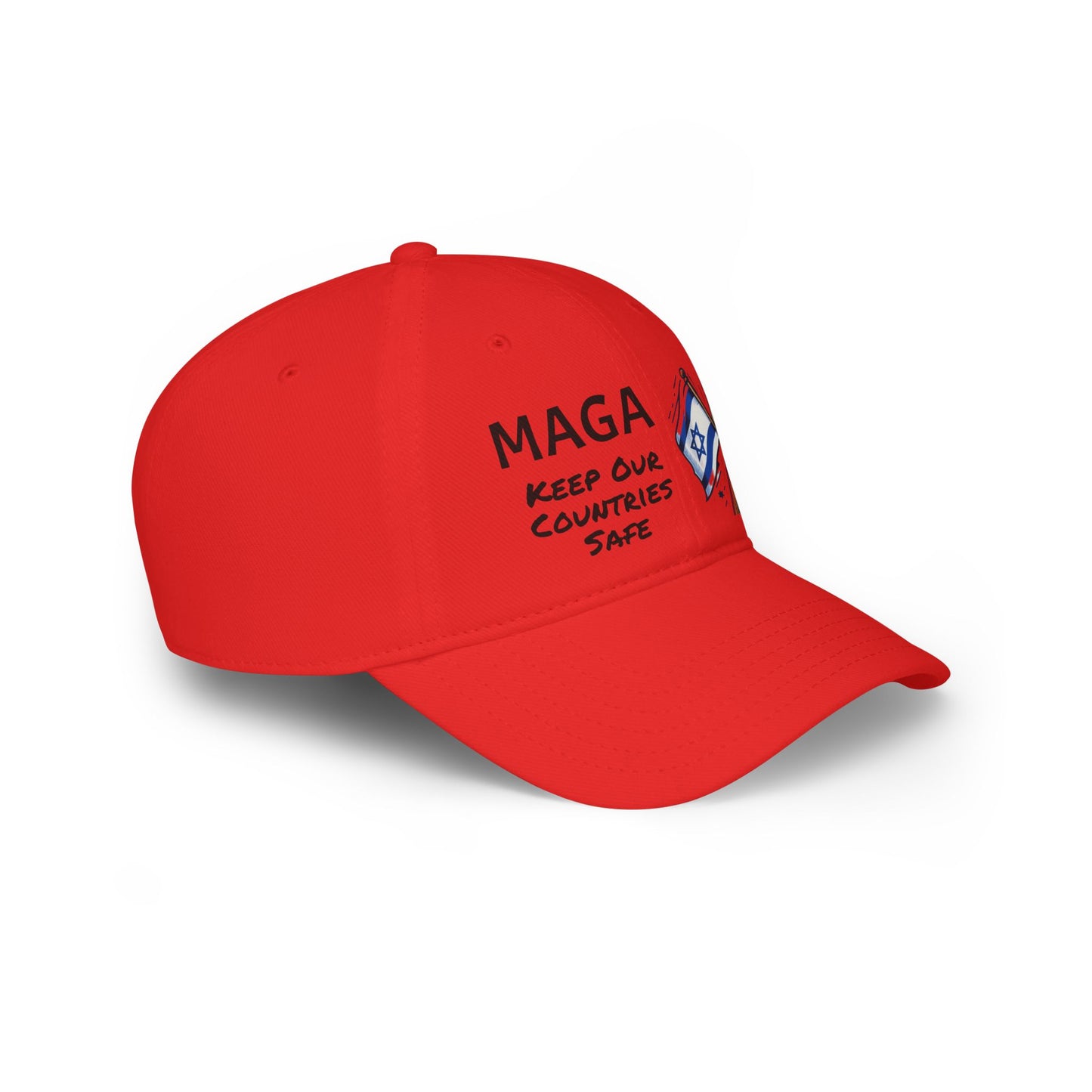 MAGA US Israel Flags Keep Our Countries Safe Low Profile Baseball Cap