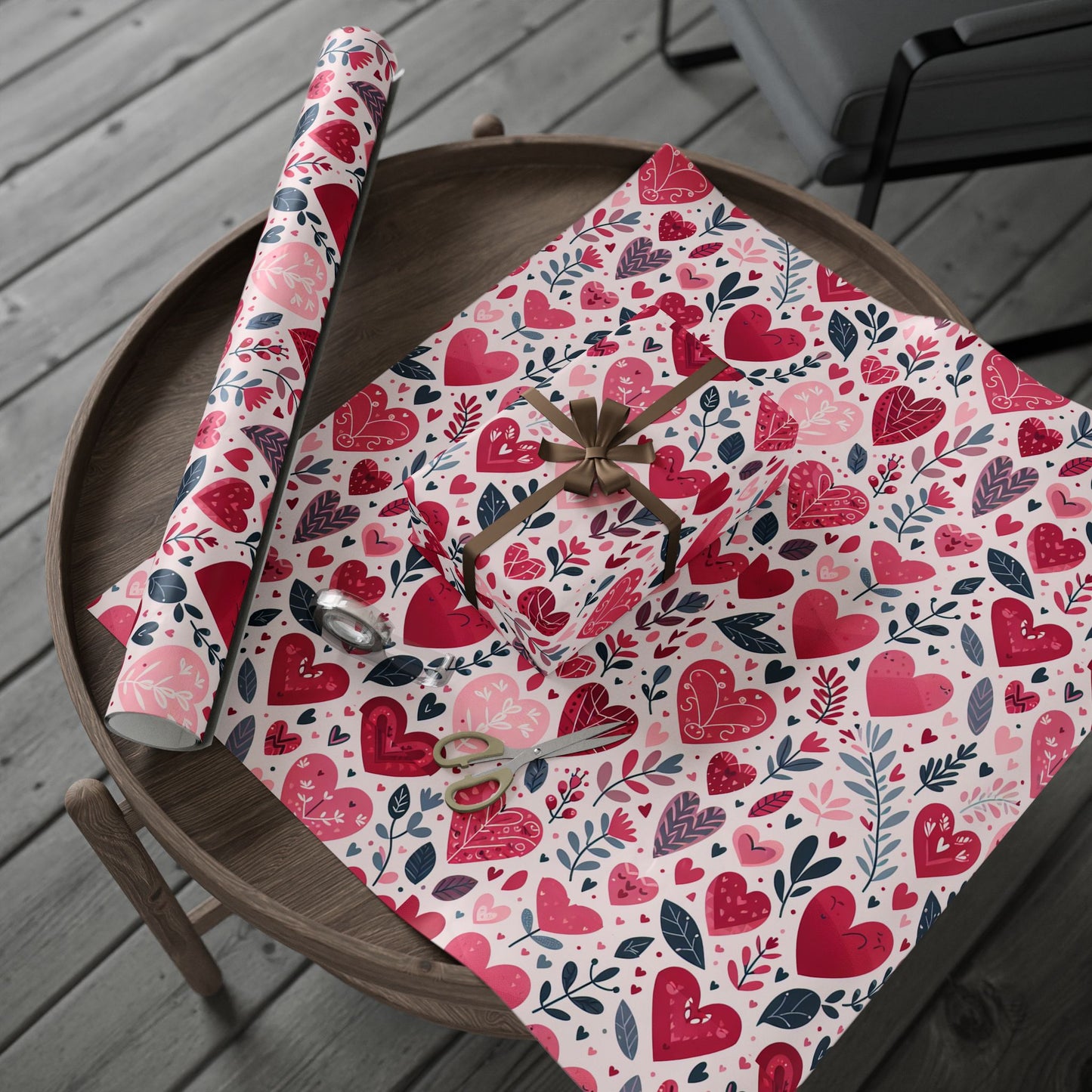 Pink Hearts Wrapping Papers