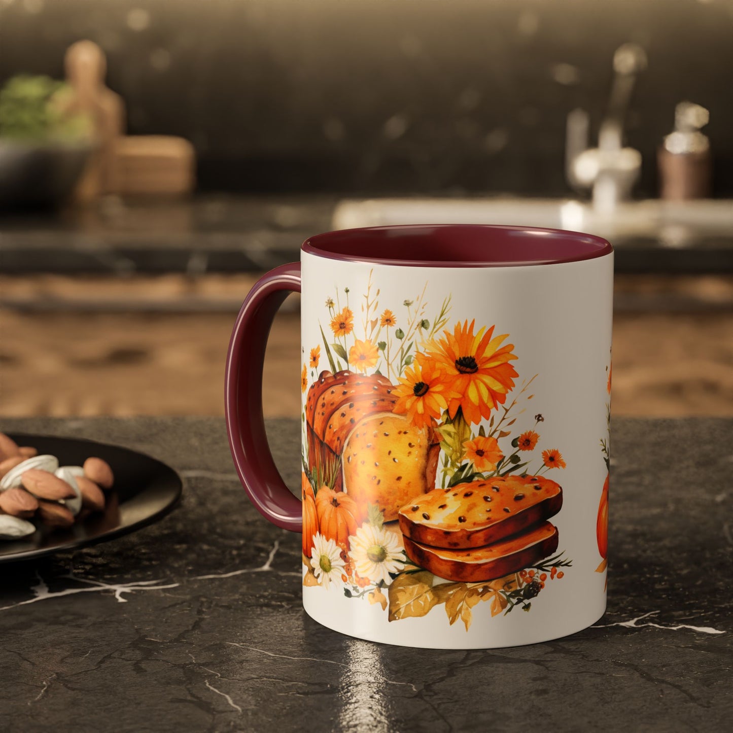 Pumpkin Bread Colorful Mugs, 11oz