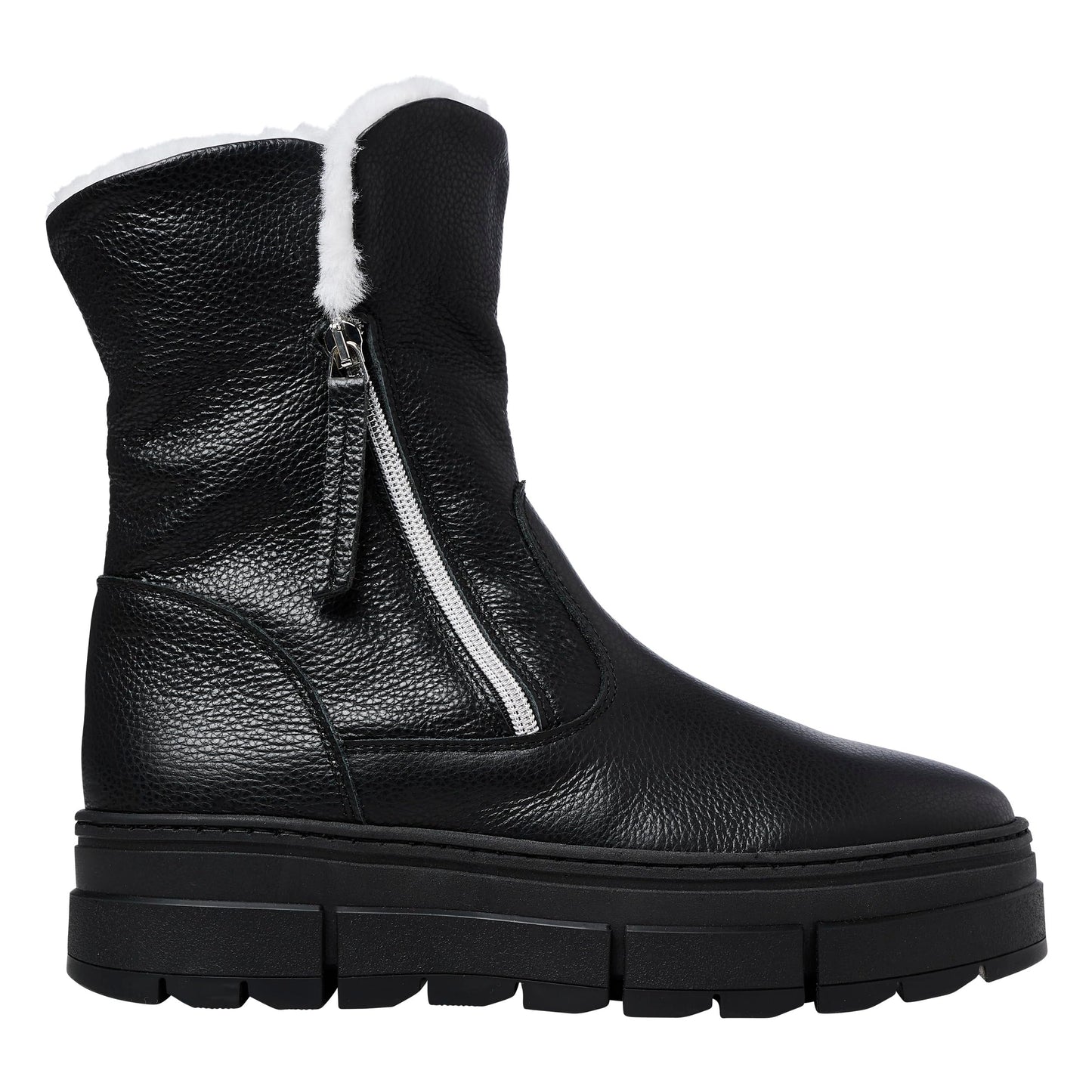 Sole Bliss Oprah's Favorite Things Wonder Boot Black Leather & Shearling Size US 8 / EU 39