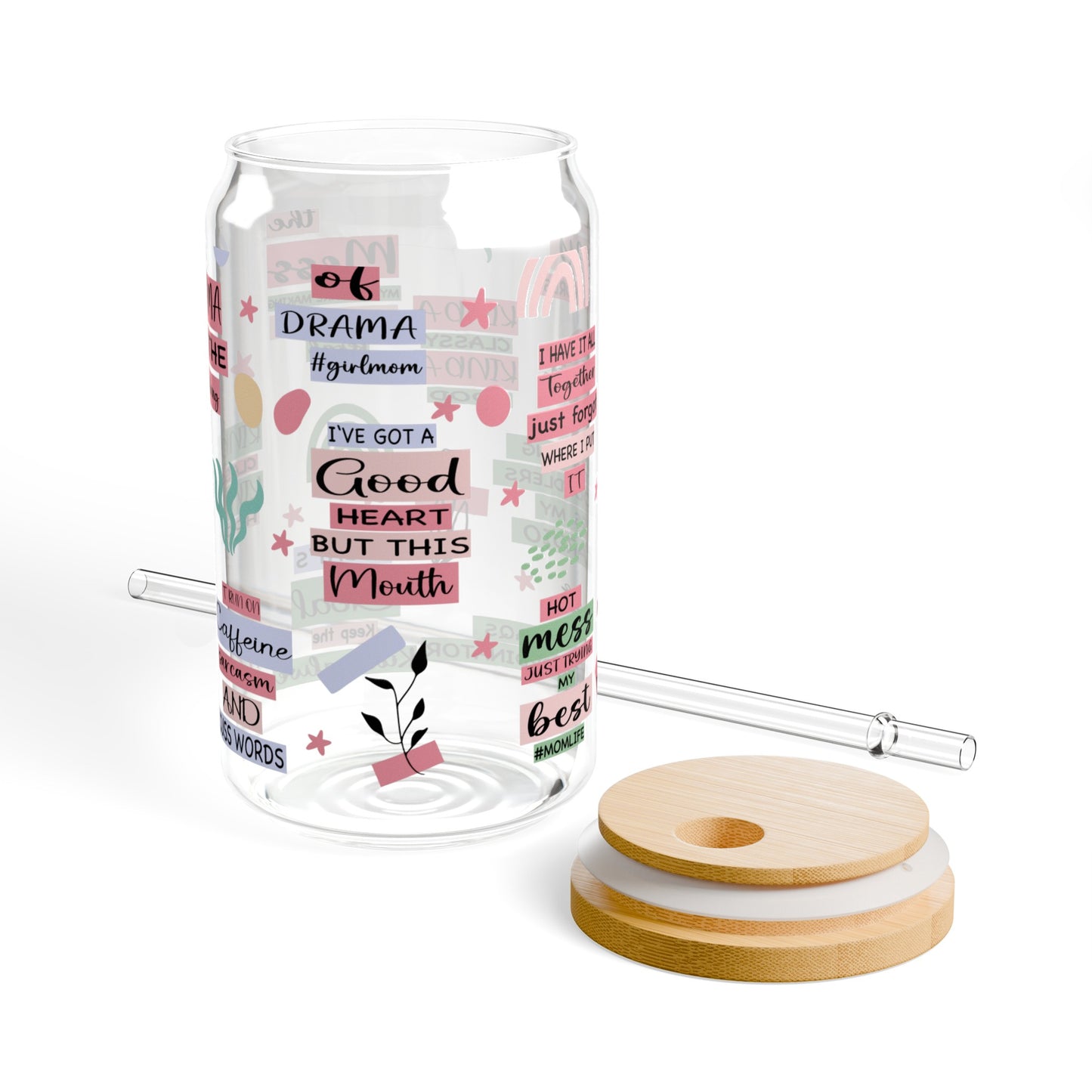 Funny Mama Sipper Glass, 16oz