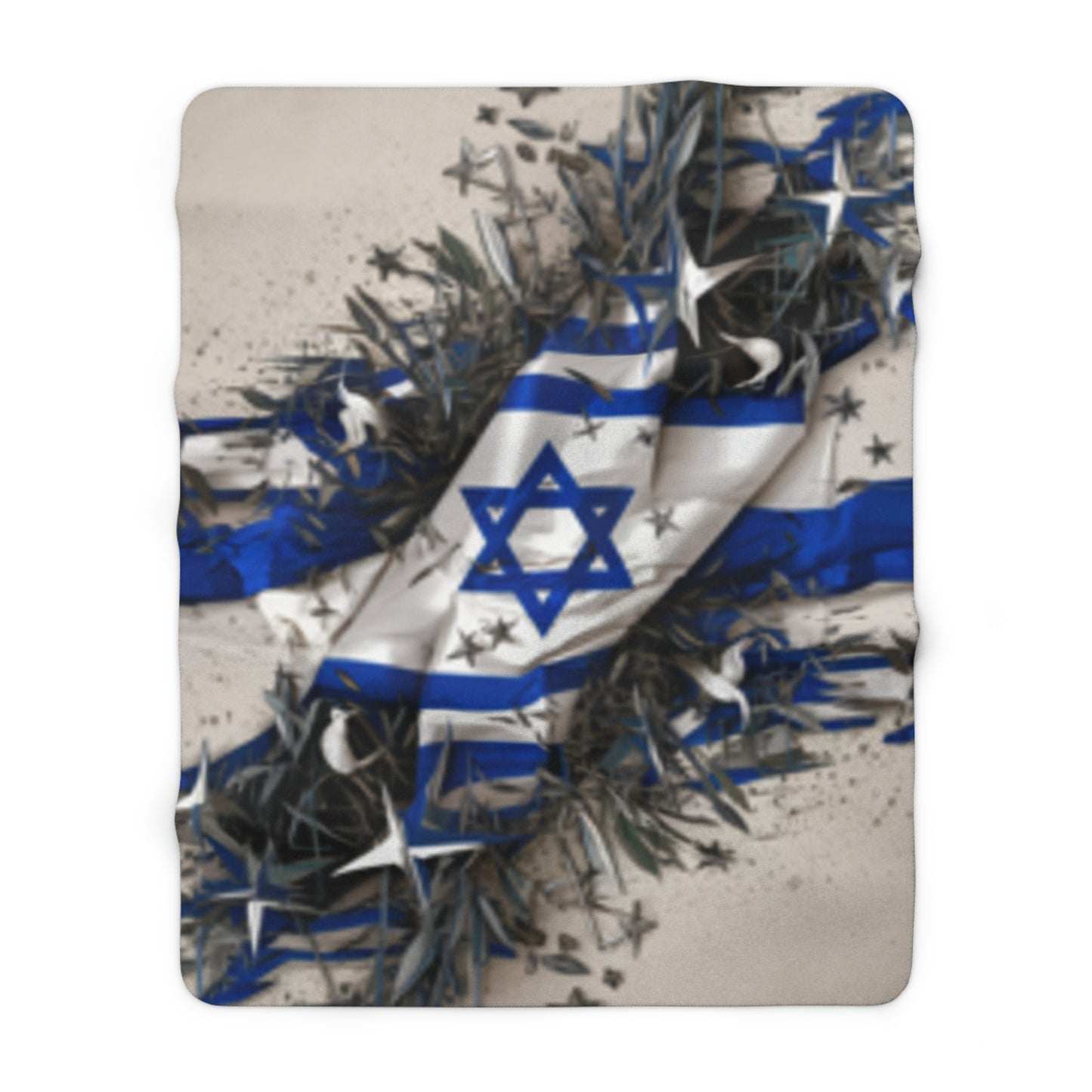 Israeli Flag Sherpa Fleece Blanket