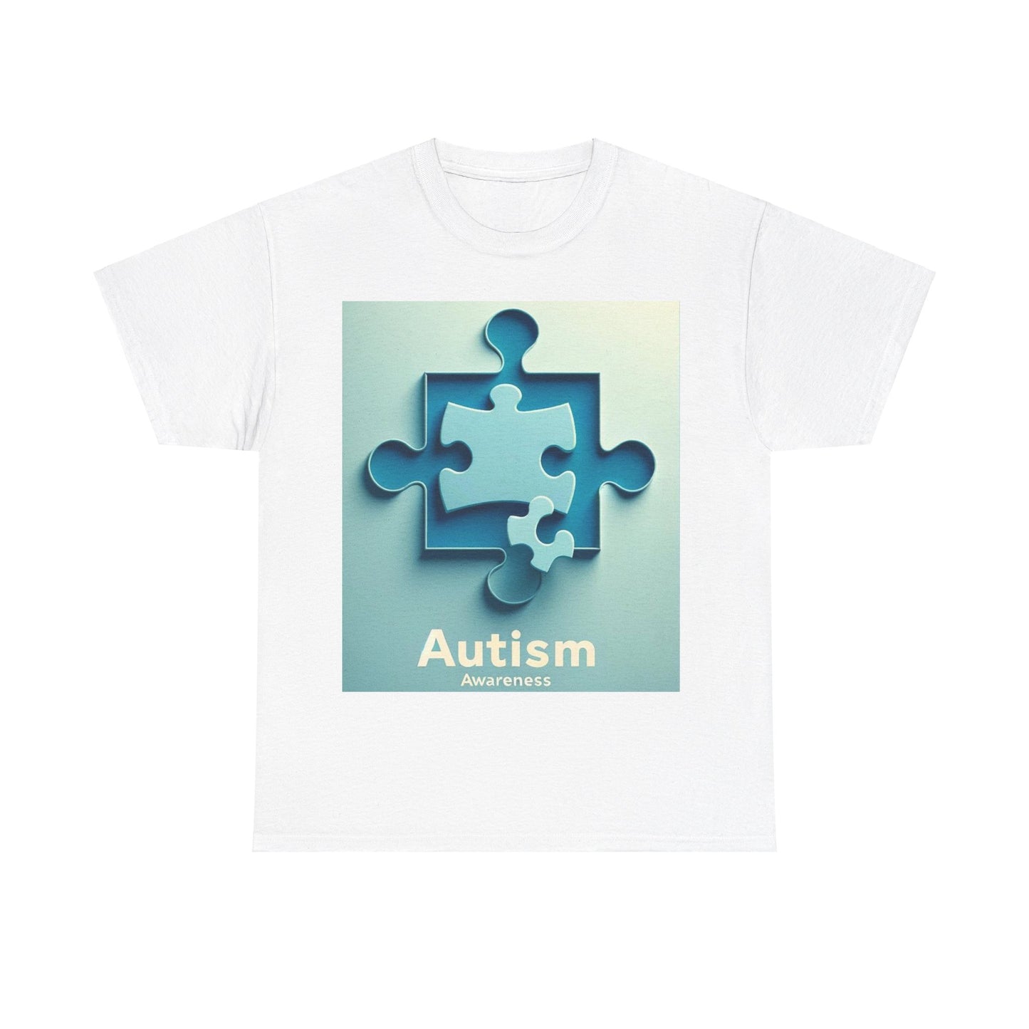 3D Puzzle Piece Autism Awareness Unisex Heavy Cotton Tee