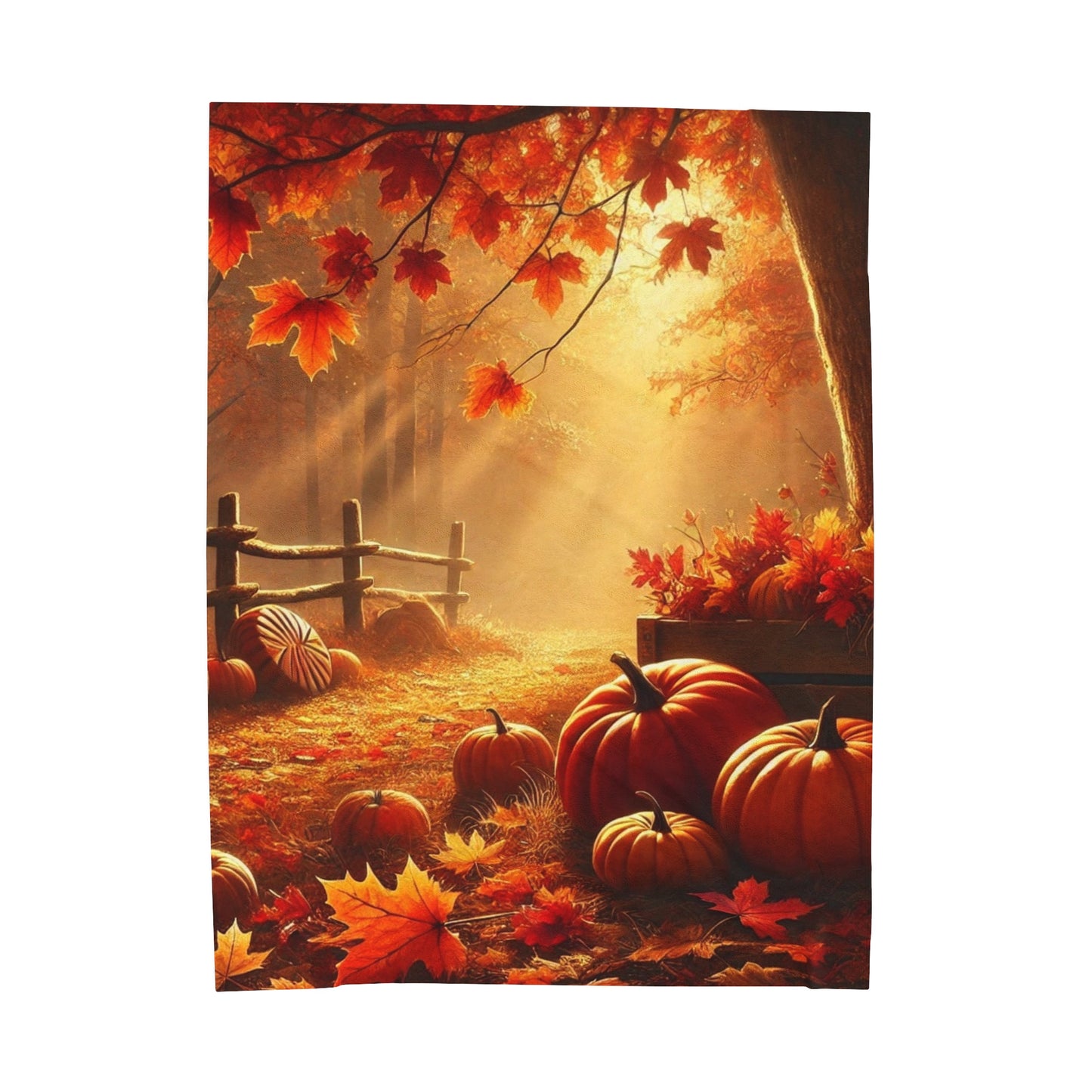 Fall Sunset Velveteen Plush Blanket