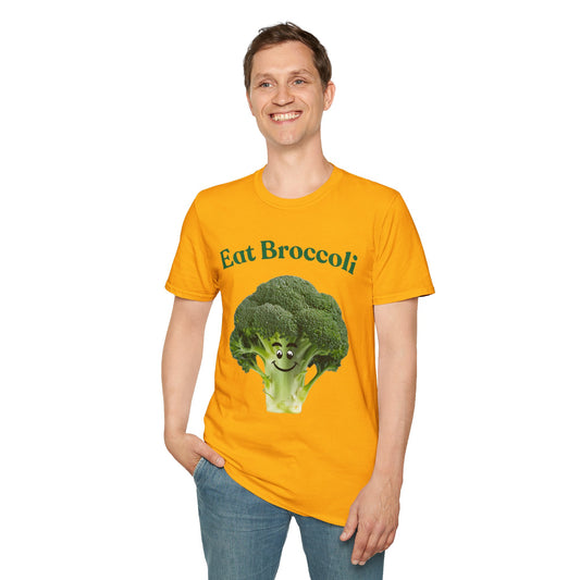 Eat Broccoli Unisex Softstyle T-Shirt - Fun & Whimsical Veggie Apparel