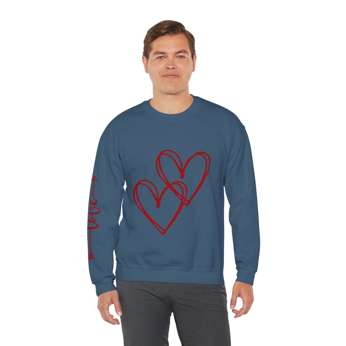 Love and Hearts Unisex Heavy Blend™ Crewneck Sweatshirt