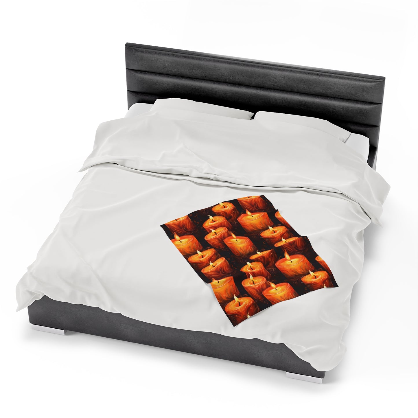 Halloween Candle Velveteen Plush Blanket