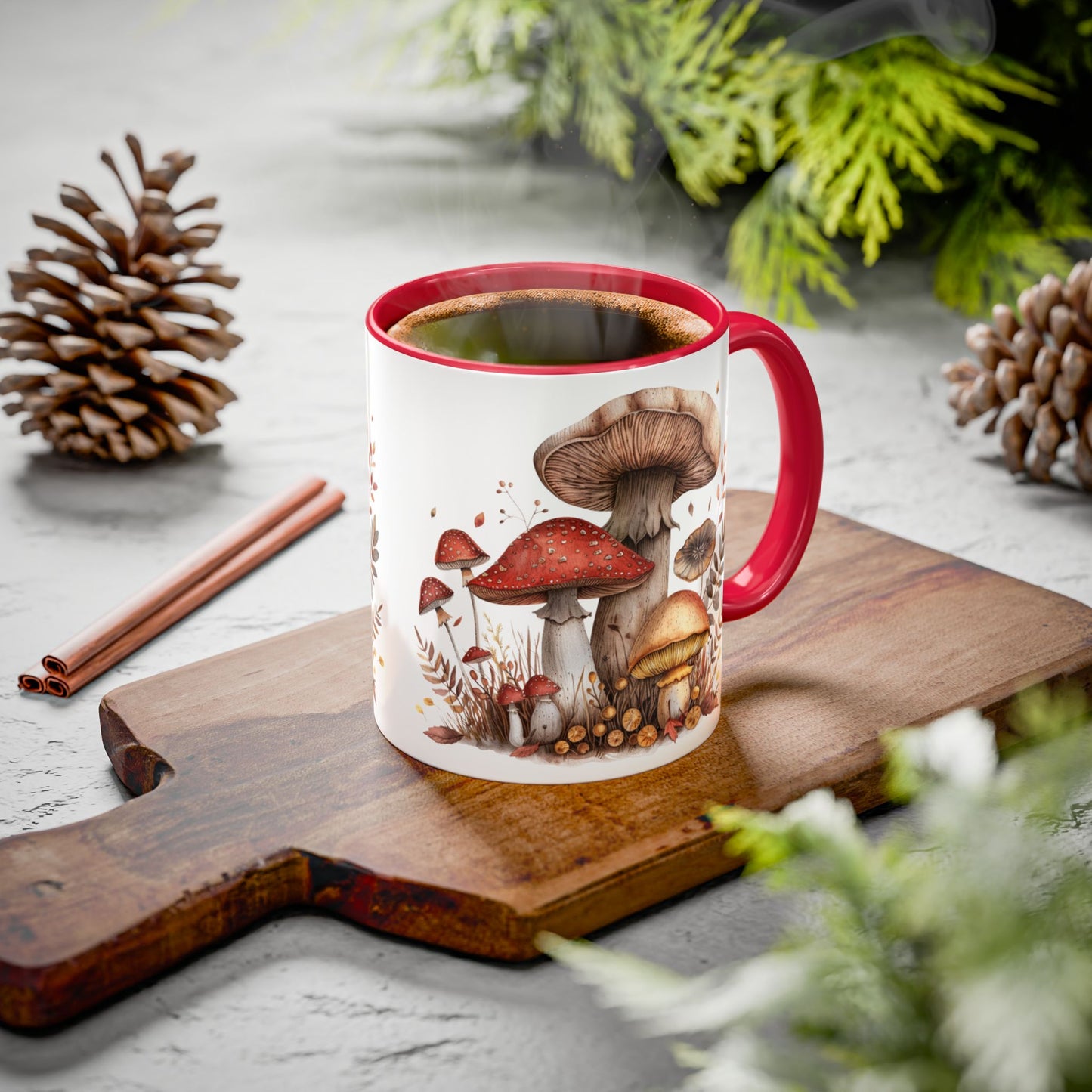 Mushroom Trio Colorful Mugs, 11oz