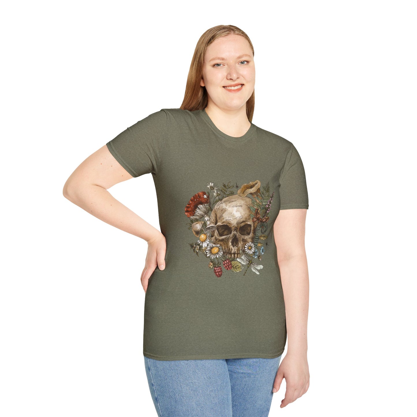 Skull And Roses Unisex Softstyle T-Shirt