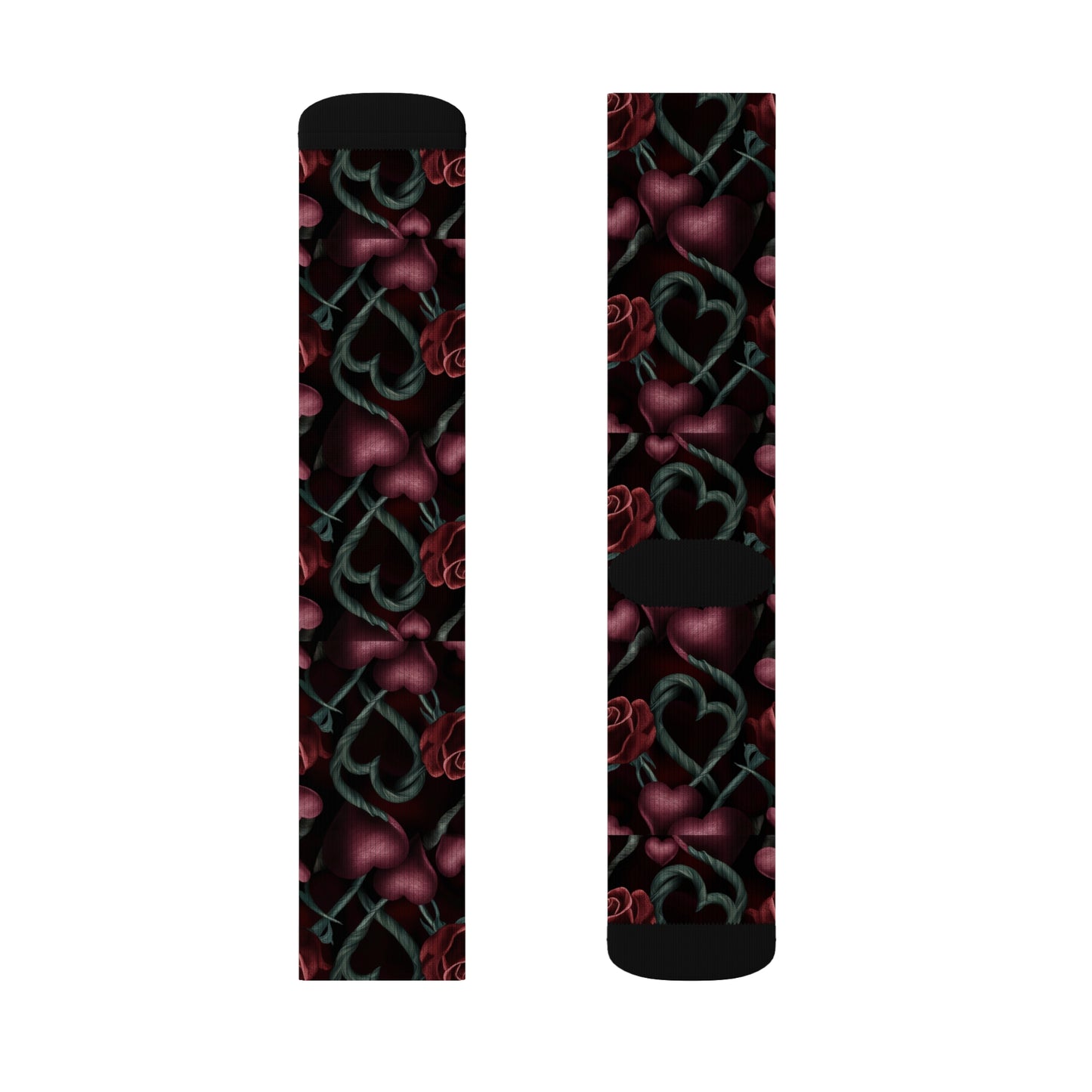 Heart and Roses Sublimation Socks