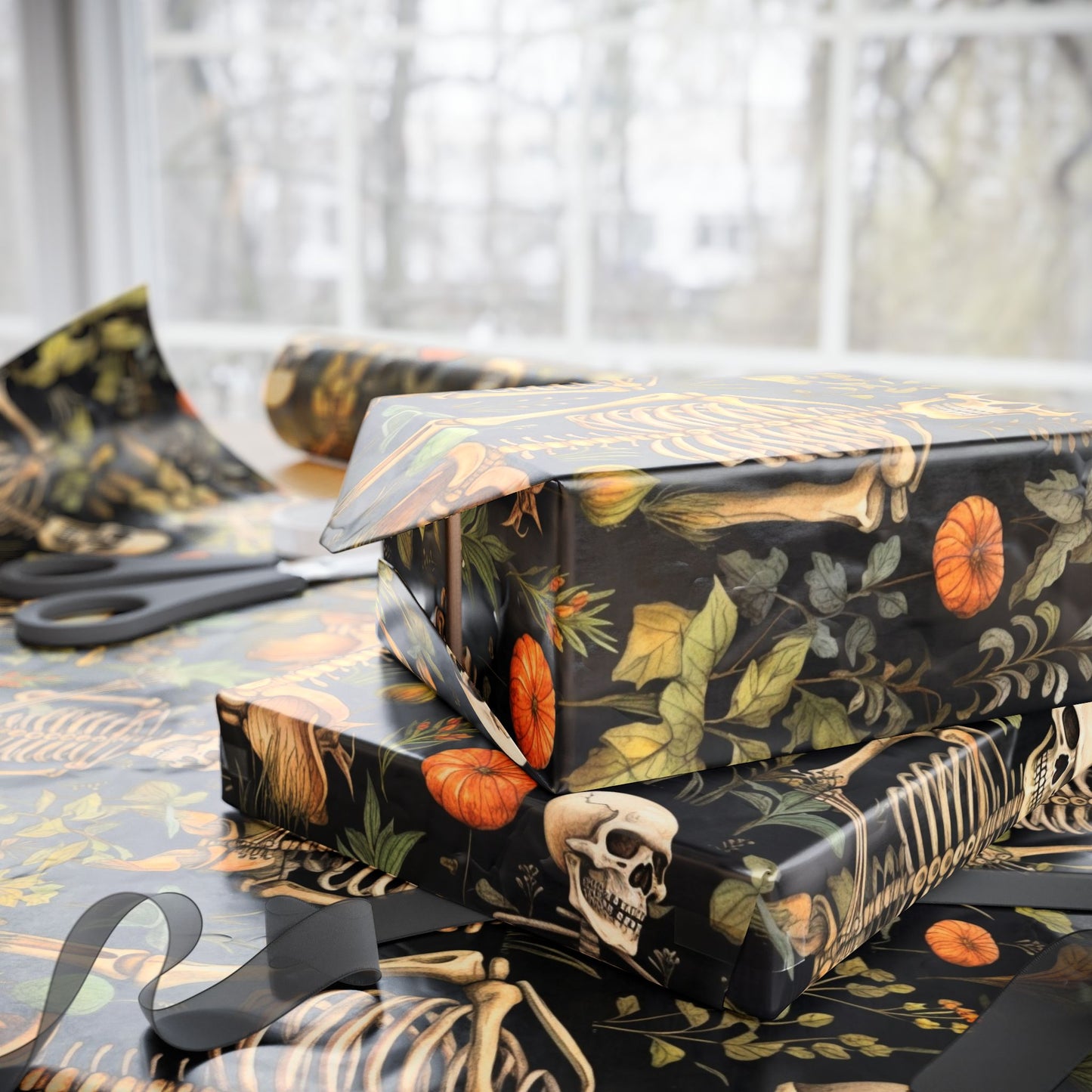 Skeleton In Grass Wrapping Papers