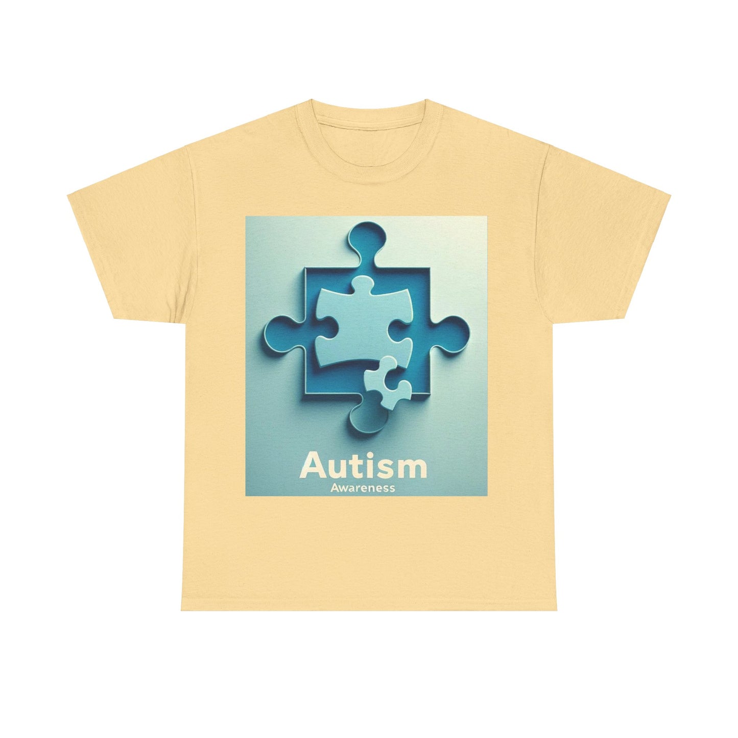 3D Puzzle Piece Autism Awareness Unisex Heavy Cotton Tee