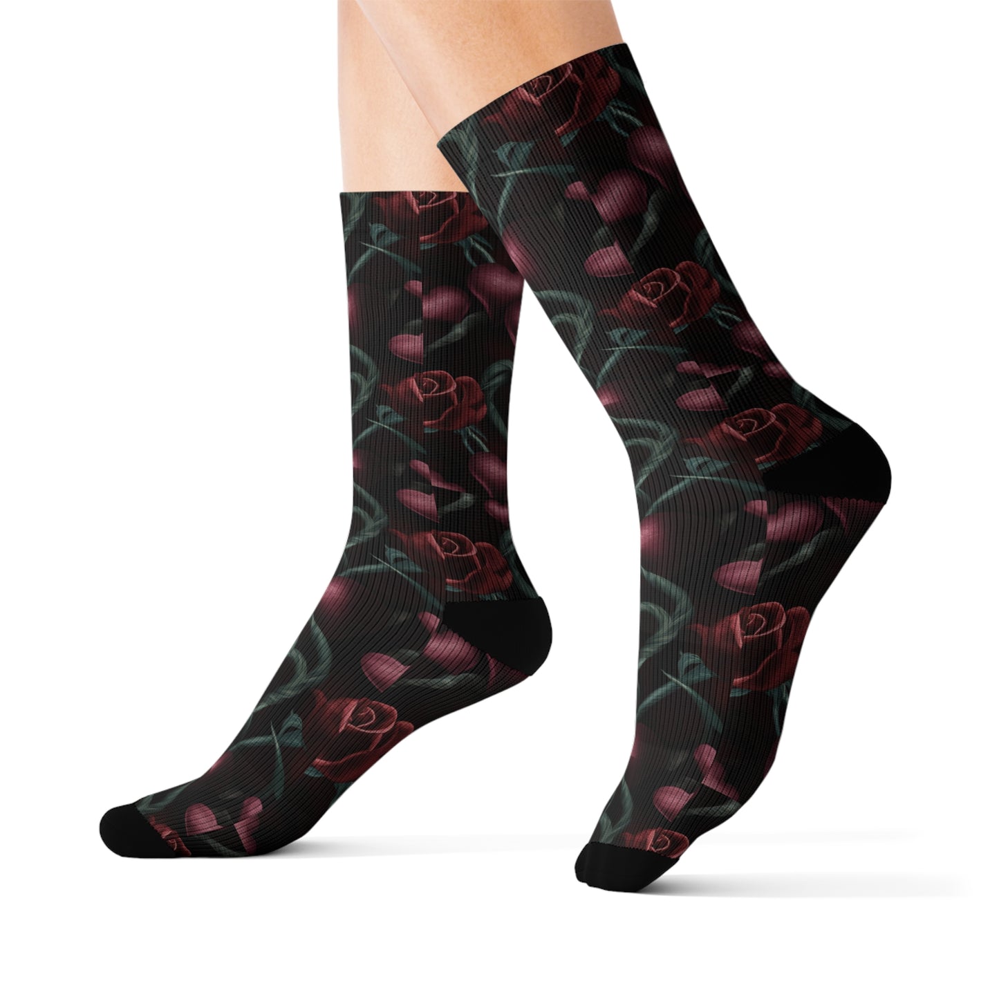 Heart and Roses Sublimation Socks