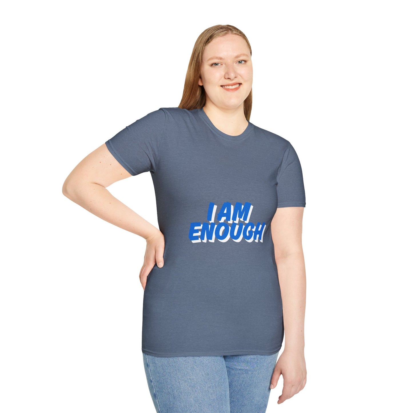 Empowering Unisex Softstyle T-Shirt - 'I AM ENOUGH'