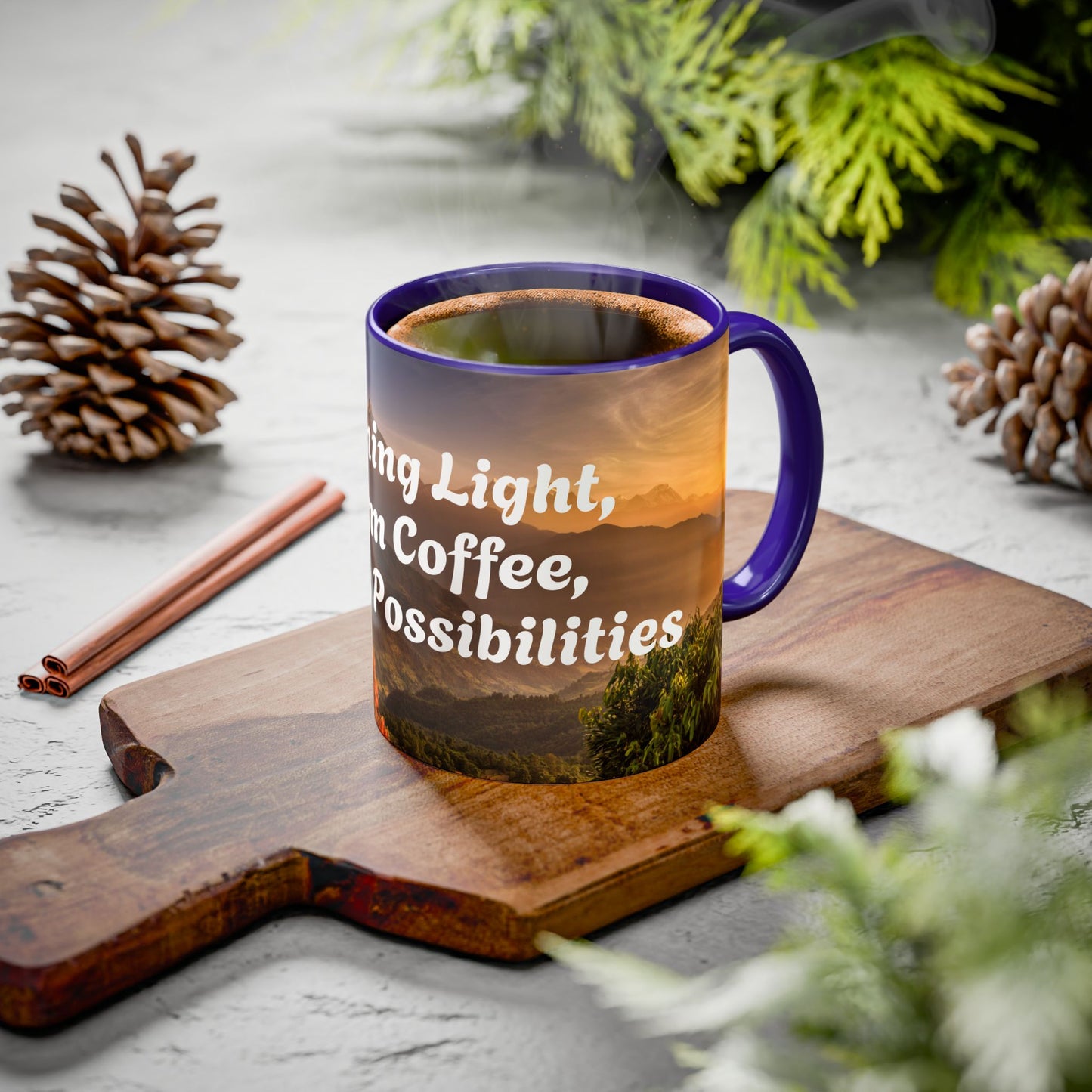 Morning Light Warm Coffee Inspirational Colorful Mugs (11oz, 15oz)