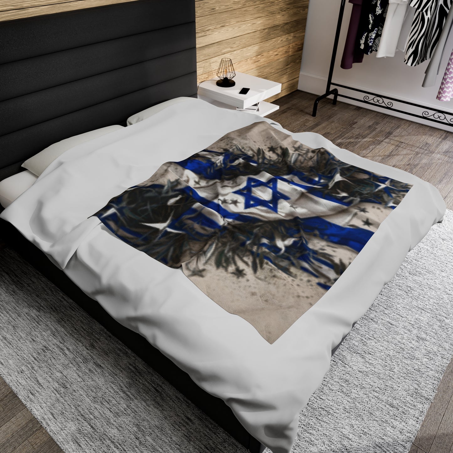 Israeli Flag Velveteen Plush Blanket