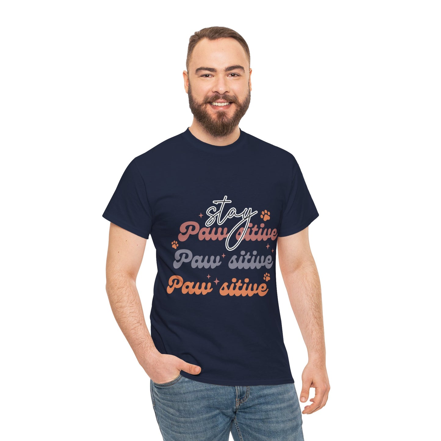 Stay Paw Sitive Unisex Heavy Cotton Tee