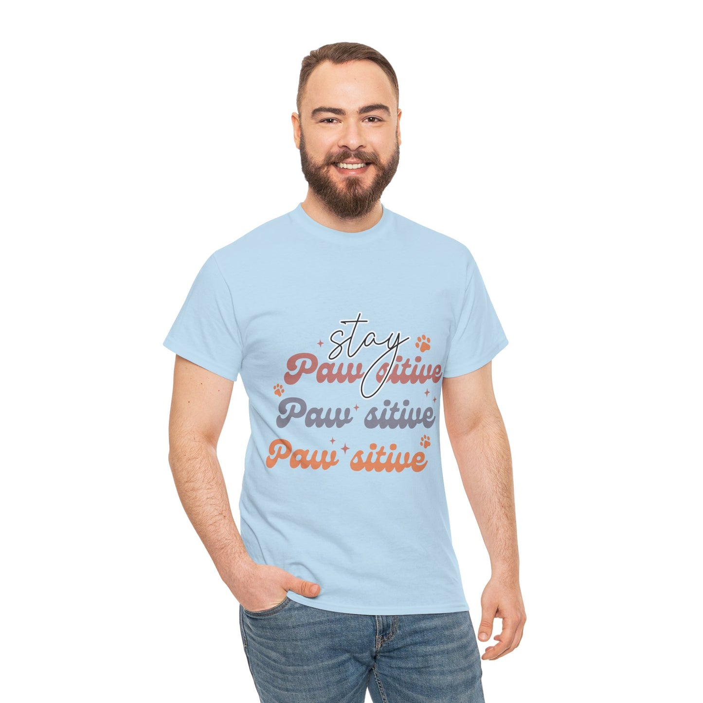 Stay Paw Sitive Unisex Heavy Cotton Tee