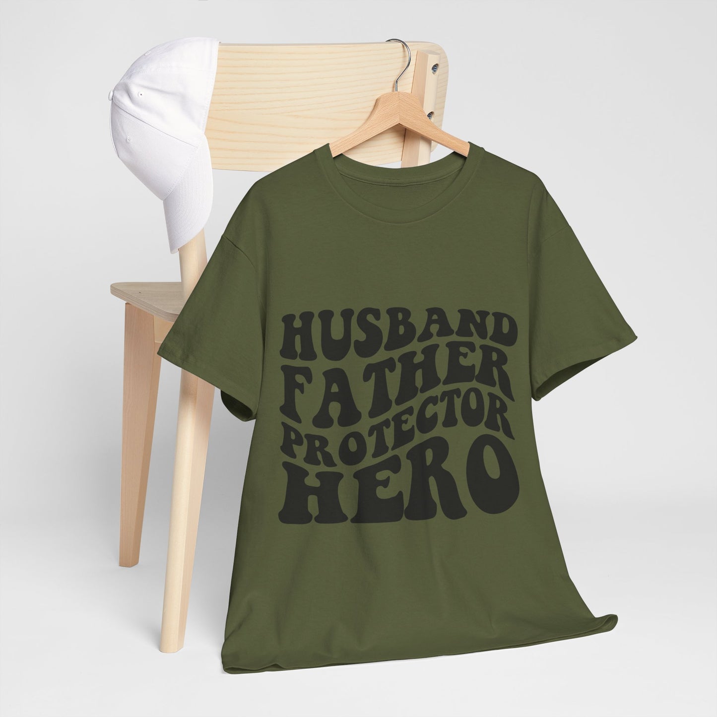 Husband Father Protector Hero Unisex Heavy Cotton Tee