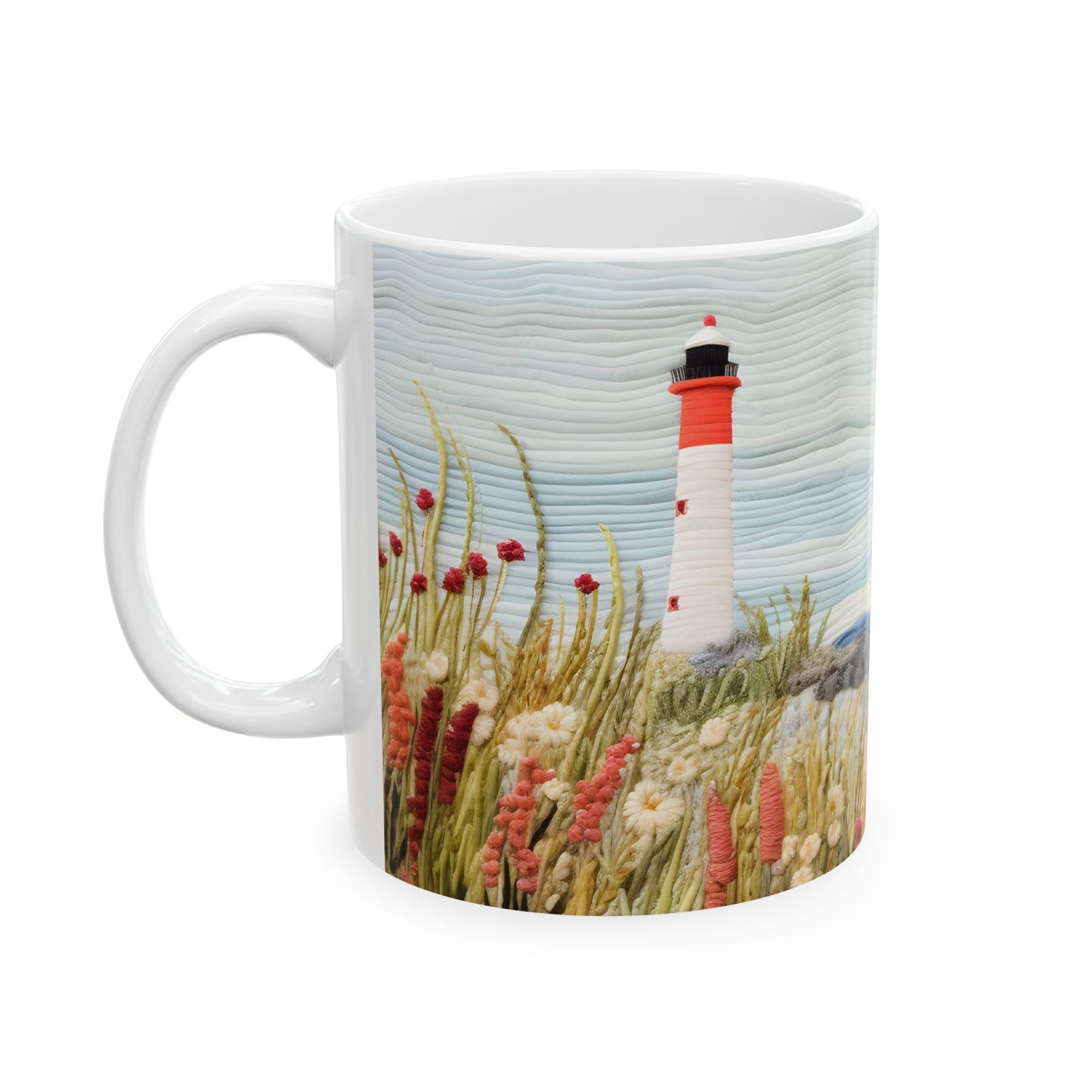 Seaside Lighthouse Ceramic Mug, (11oz, 15oz)