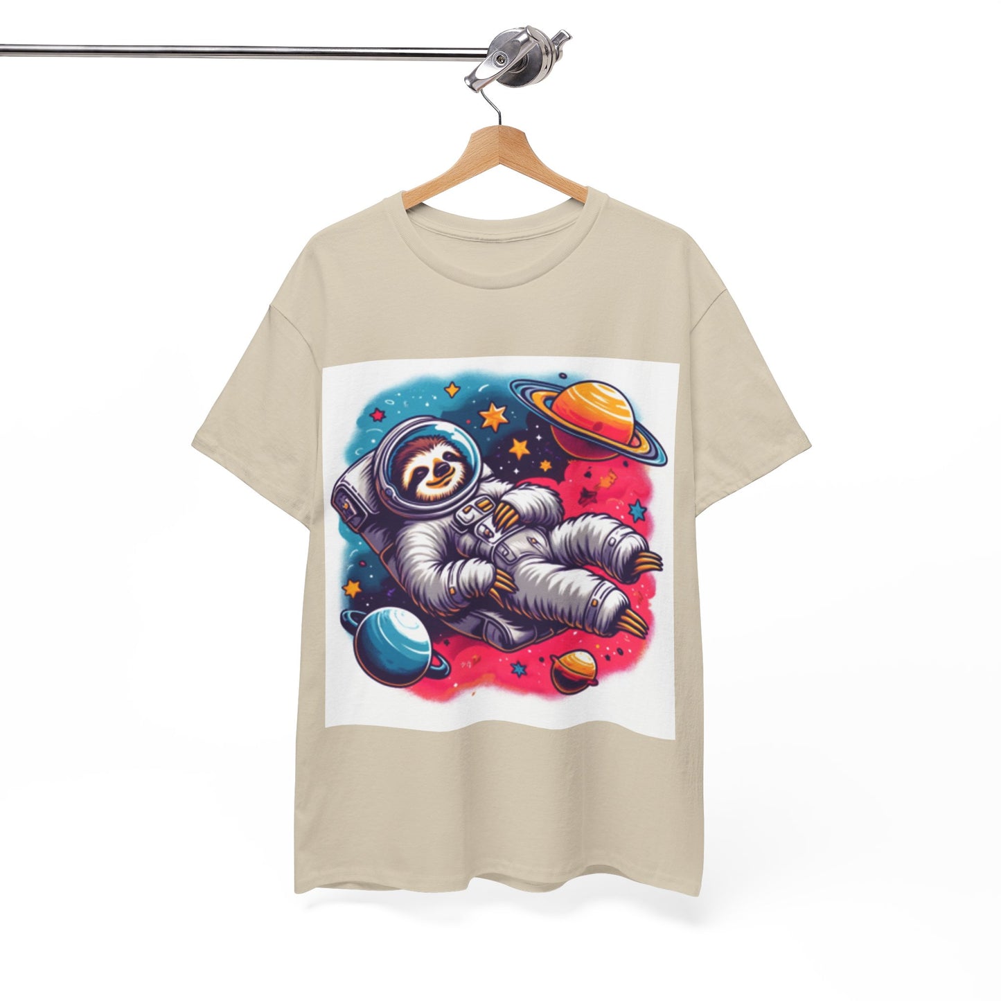 Sloth In Space Unisex Heavy Cotton Tee