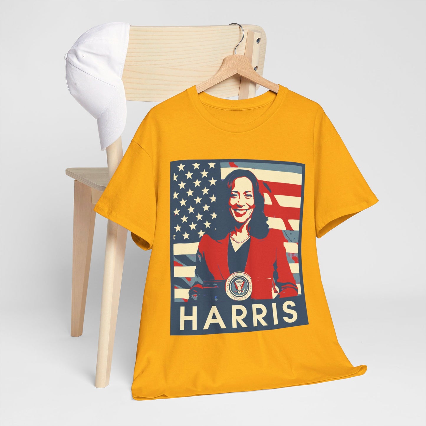 Kamala Harris American Flag Unisex Heavy Cotton Tee