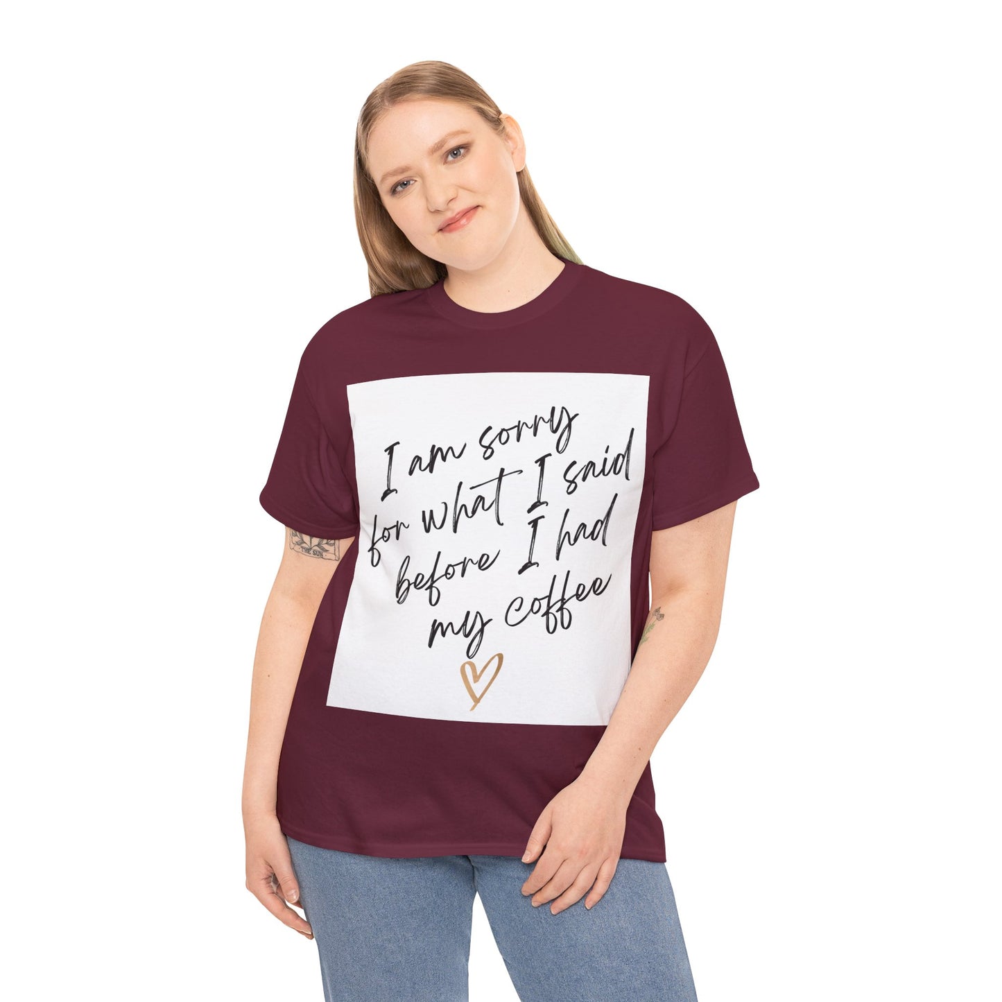 I'm Sorry For What I Said Before I Had My Coffee Unisex Heavy Cotton Tee