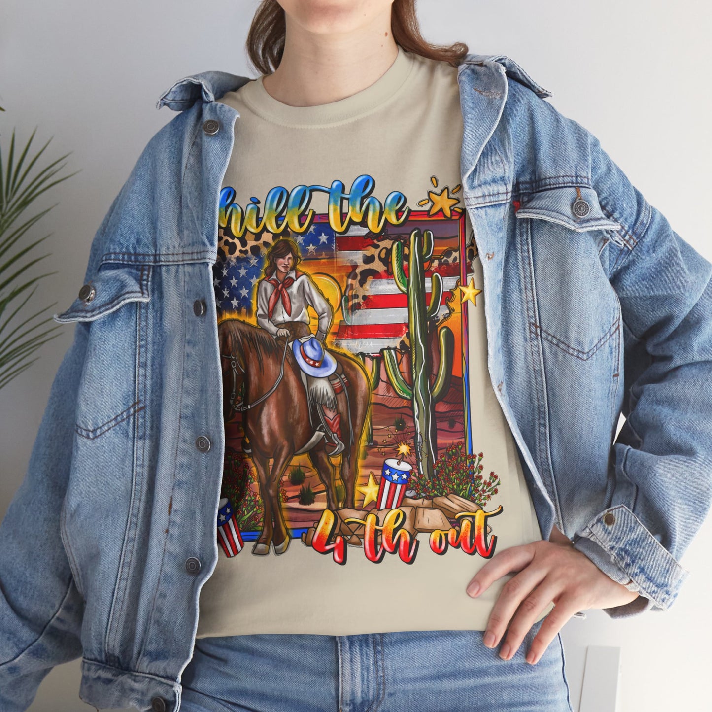 Cowgirl 4th of July Unisex Heavy Cotton Tee