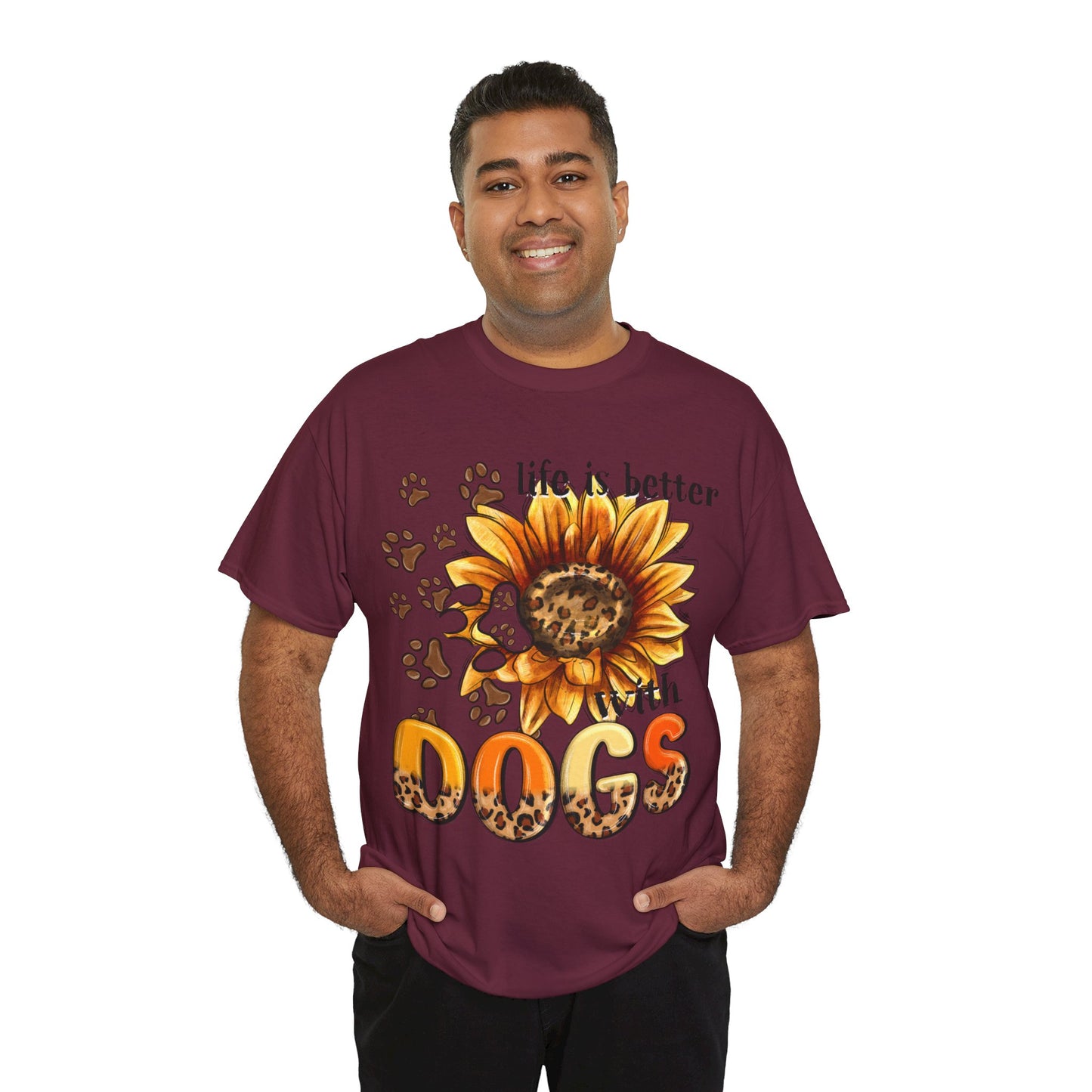 Life Is Better With Dogs Unisex Heavy Cotton Tee