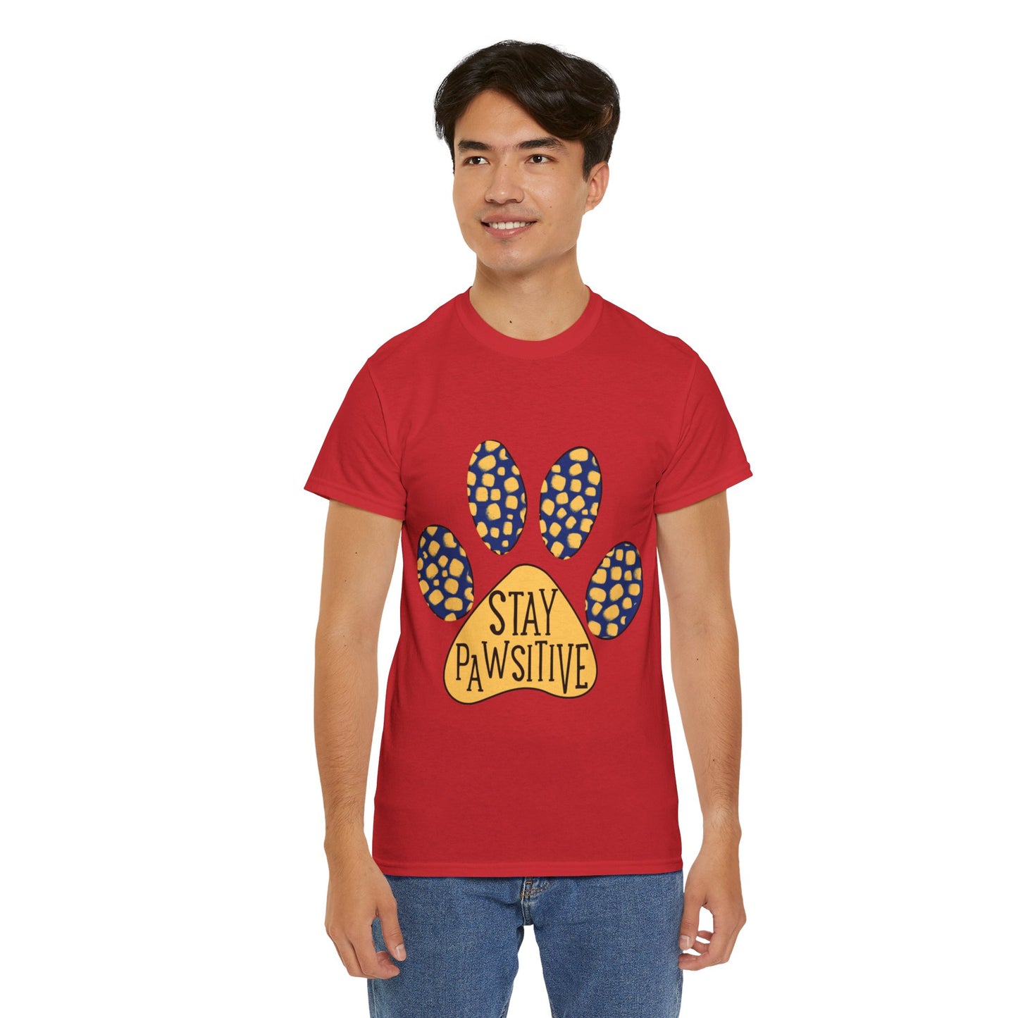 Stay Pawsitive Unisex Heavy Cotton Tee