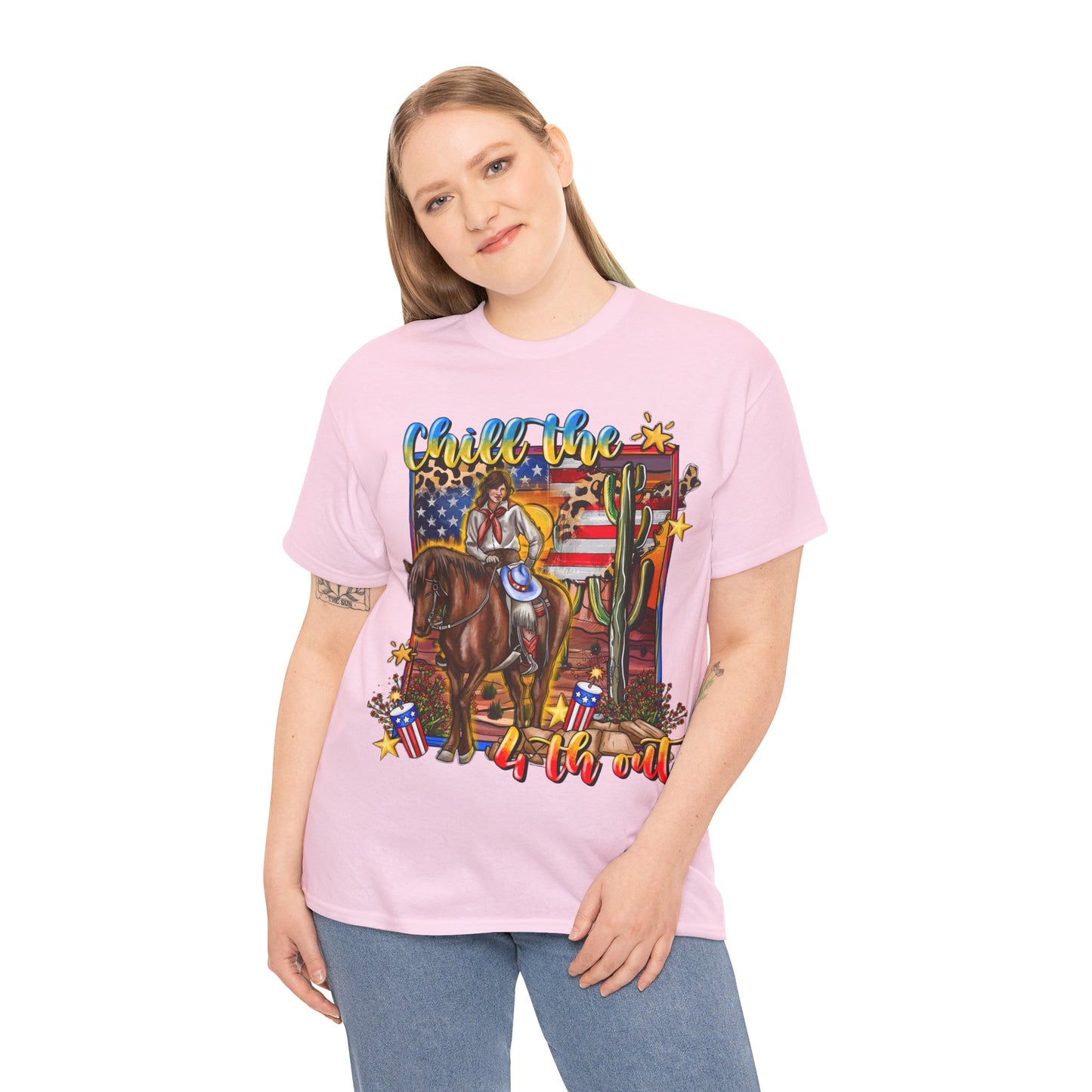 Cowgirl 4th of July Unisex Heavy Cotton Tee