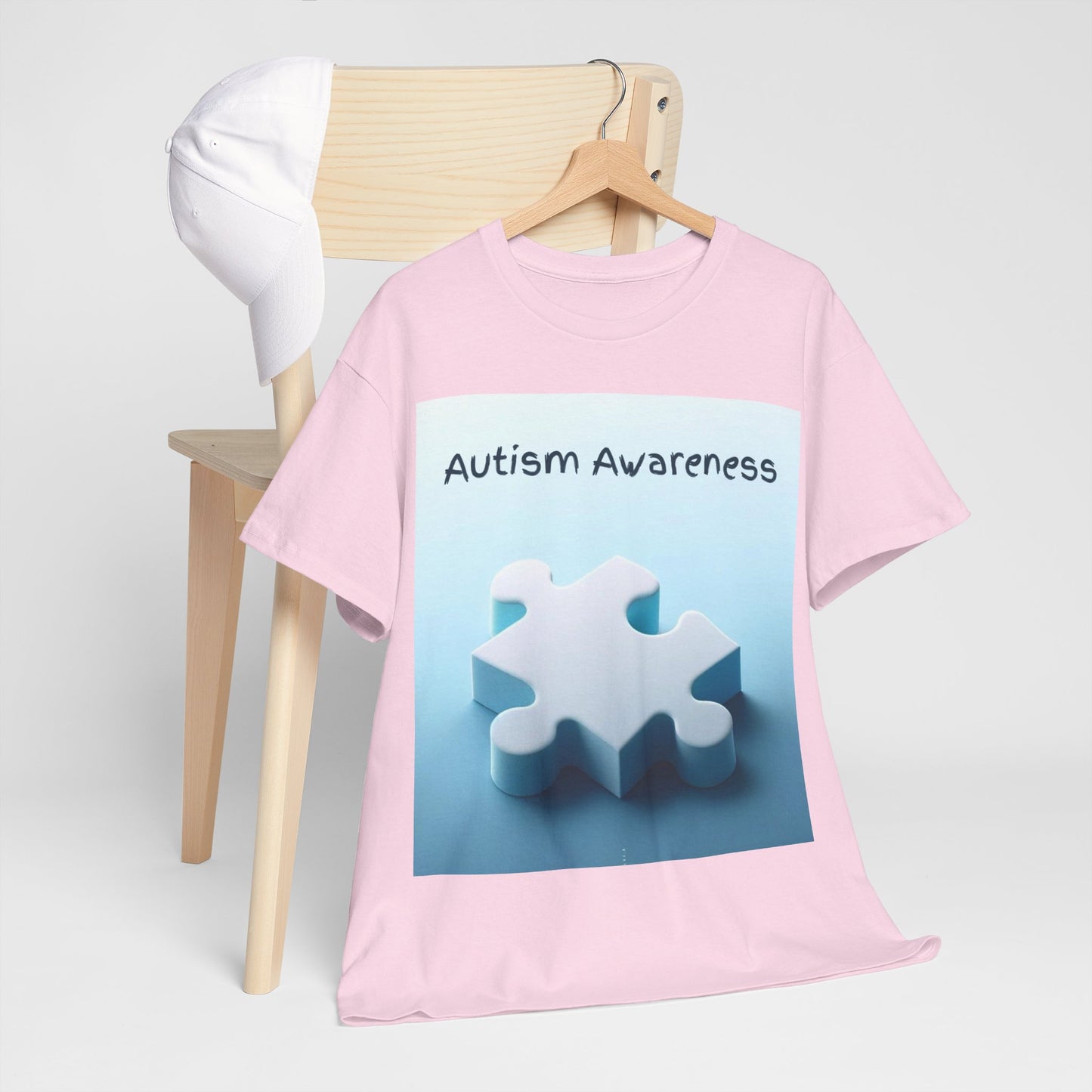 Autism Awareness Puzzle Piece Unisex Heavy Cotton Tee