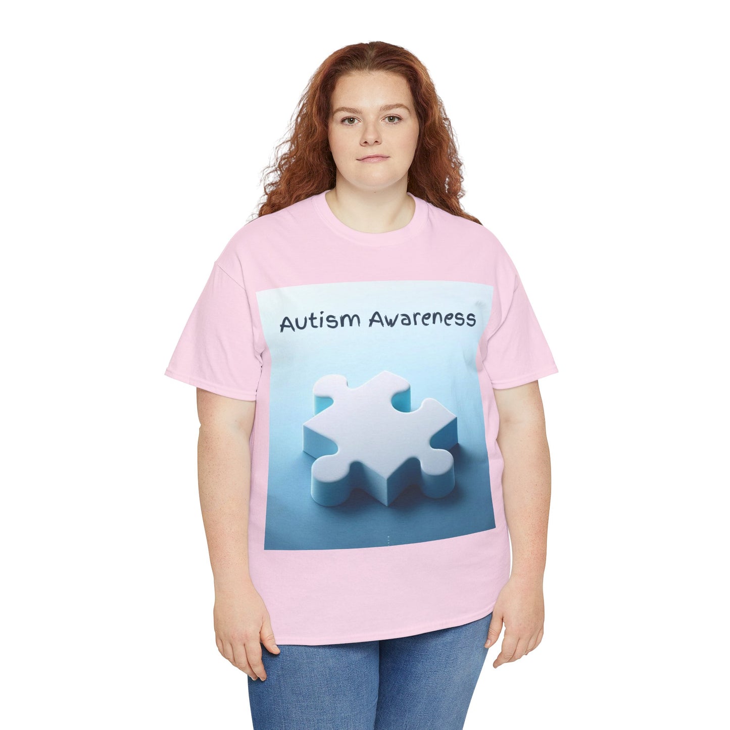 Autism Awareness Puzzle Piece Unisex Heavy Cotton Tee