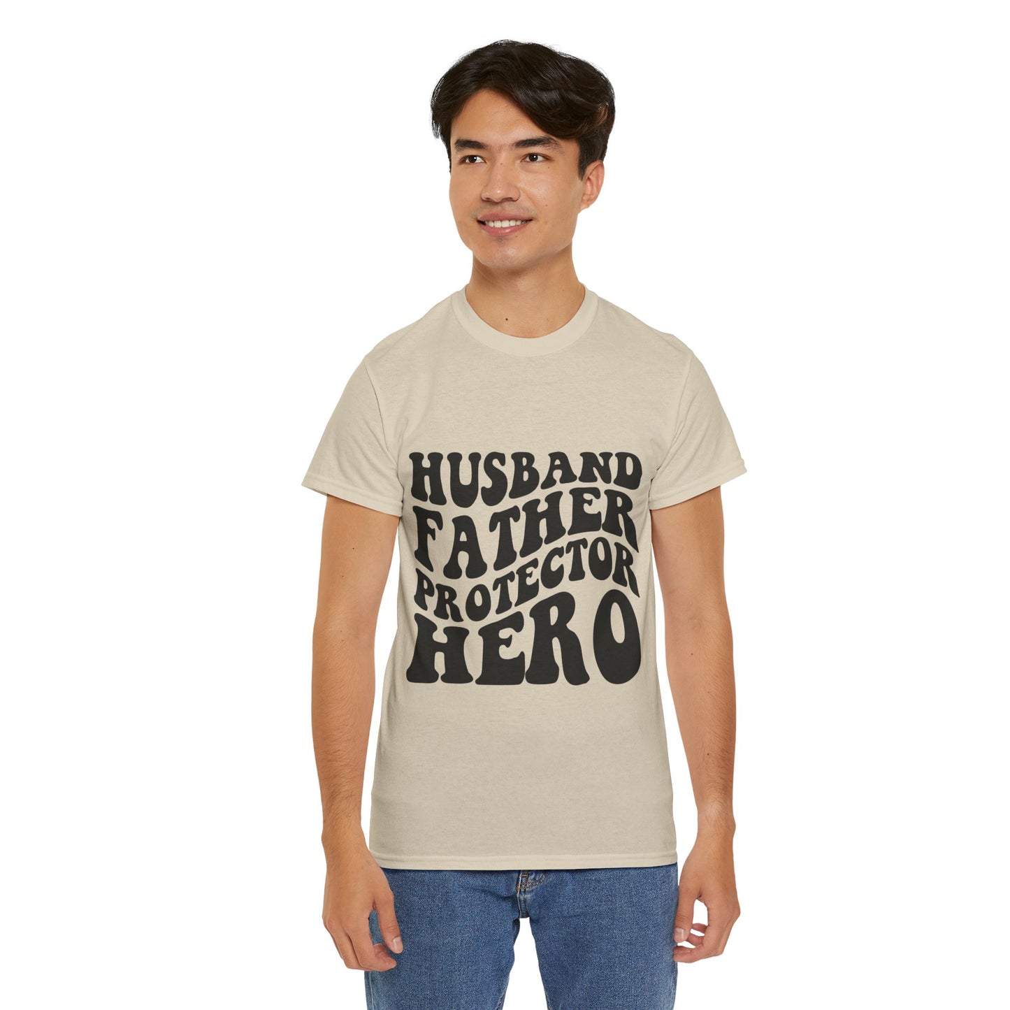 Husband Father Protector Hero Unisex Heavy Cotton Tee